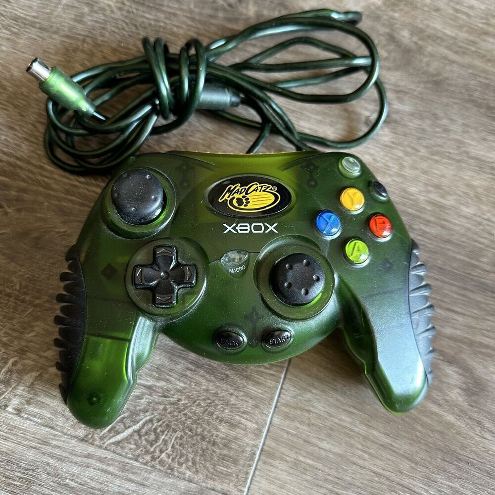 Original XBox MadCatz Wired Controller #4526 Smoke Green Untested